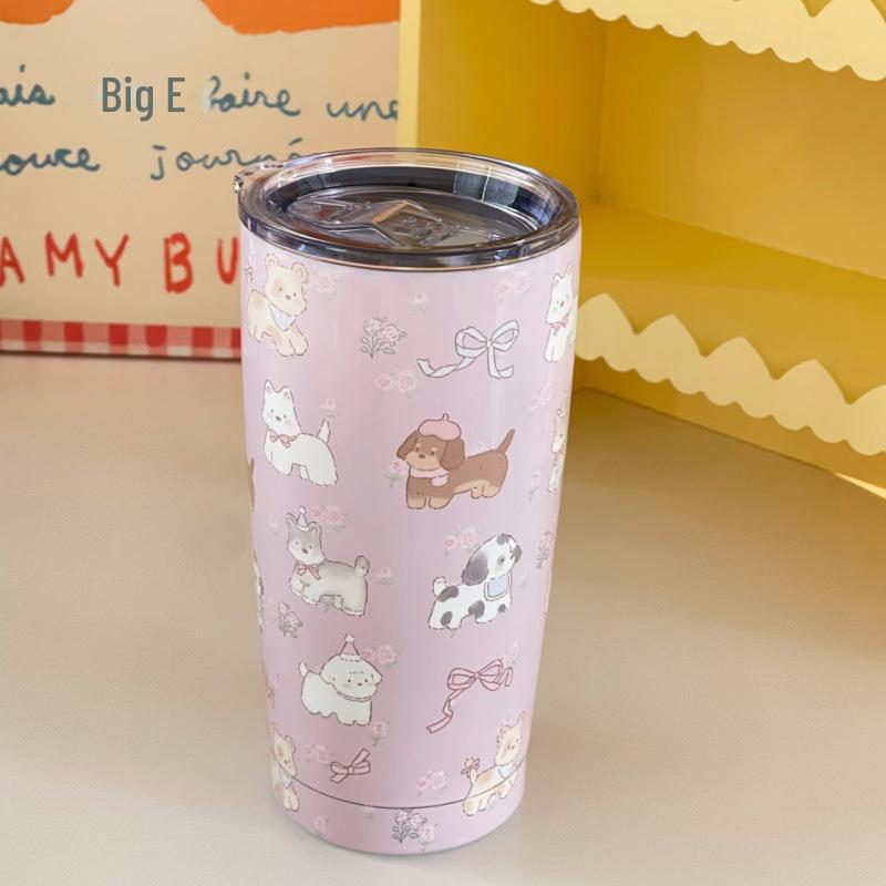 Cană Termos Graffiti Nouă 2024 - Capacitate Mare, Tricoloră, Oțel Inoxidabil, Design Portabil pentru Cupluri