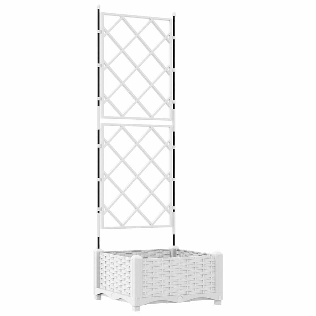 Garden Planter White 40 X 40 X 125.5 Cm Plastic