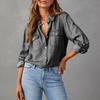 Women's Casual Long-Sleeved Denim Shirt With Pocket