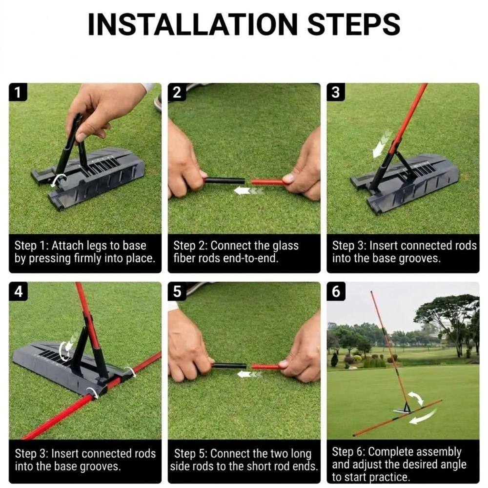 Angle Plate Golf Swing Trainer 7 Adjustable Angles Golf Training Aid  Full Swing Training
