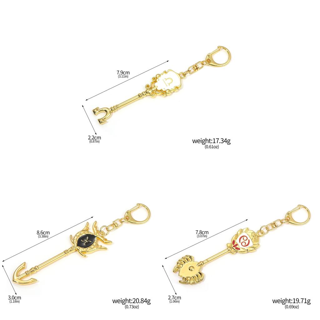 Fairy Tail Zodiac Sign Keychain Zinc Alloy Gift For Anime Fans