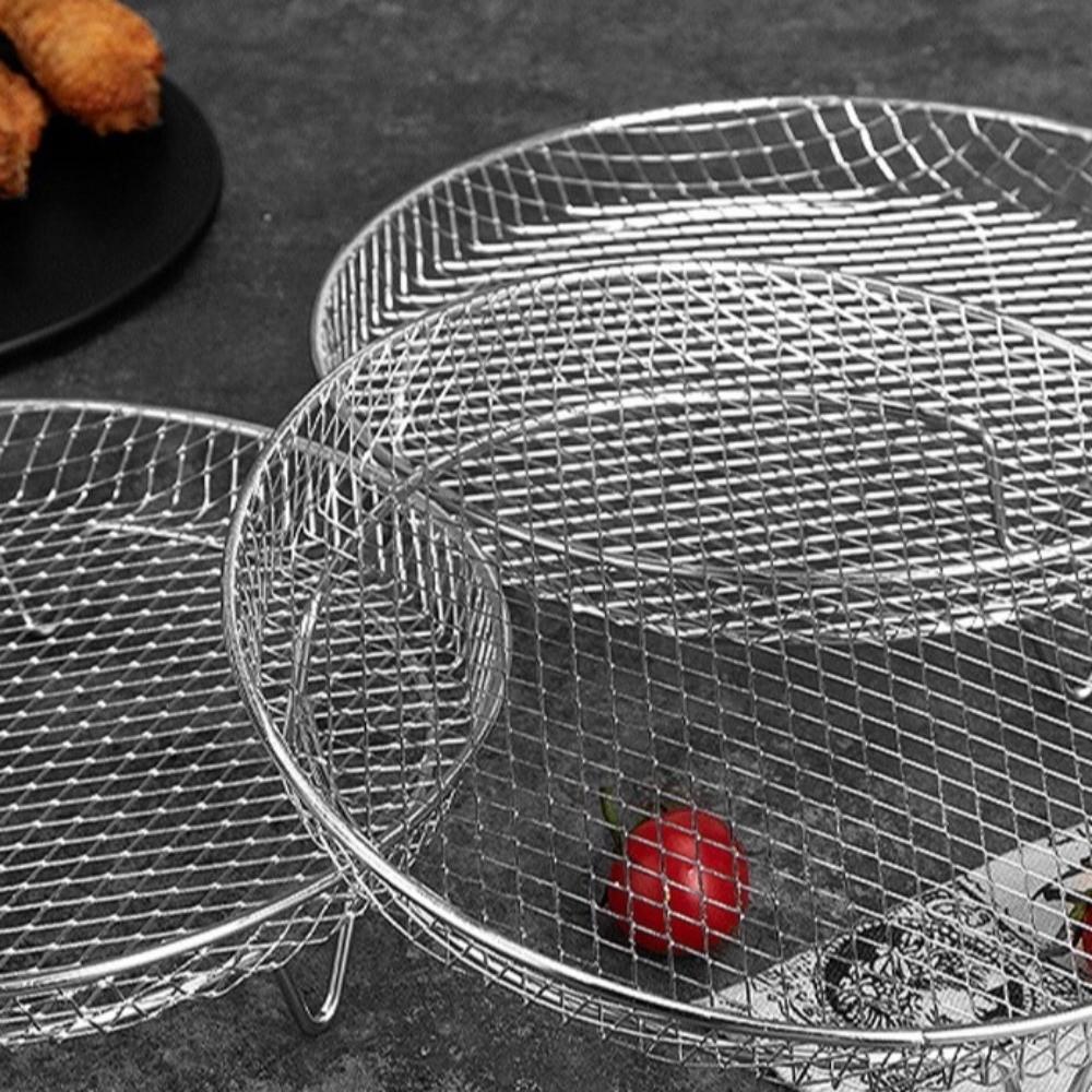Nerezový rošt do horkovzdušné fritézy Nepřilnavý Rošt na pečení proti korozi Multifunkční Tepelně odolný rošt na grilování