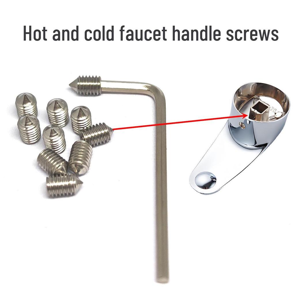 Stainless Steel Faucet Handle with M5 Hex Socket Screw for Kitchen/Bathroom Washbasin – Hot/Cold Water Accessory