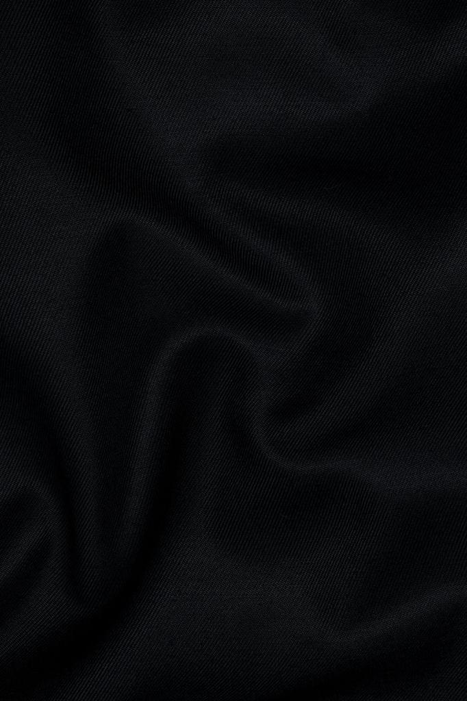 Jade Black Plain Solid Wool Blend Blazer