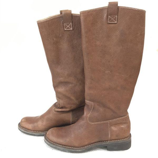 Regal Leder Lange Stiefel 23.0 Braun Strukturiertes Leder(GEBRAUCHT)