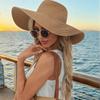 1 Conjunto Chapéu de Sol Estilo Boêmio Feminino + 1 Bolsa de Ombro, Estilo Férias, Chapéu de Palha de Ombro Bolsa Tote de Praia para Viagem de Verão Férias