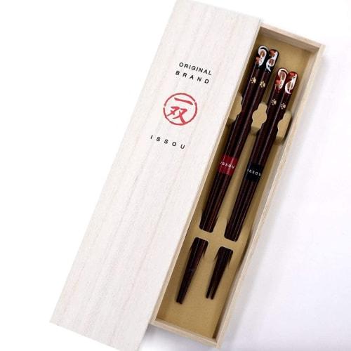 Ishida Couple Chopsticks, Goodnight Cat, In Paulownia Wood Box