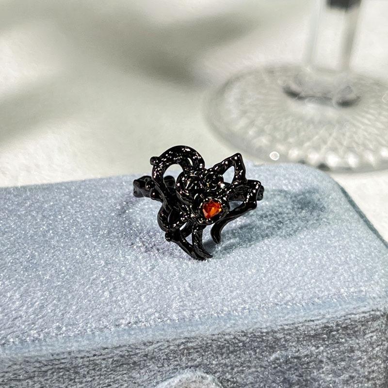 Halloween Themed Dark Vibe Ghost Spider Personality Ring Genderless Punk Niche Trendy Cool Ring