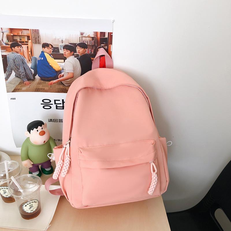 Schoolbag Schoolbag Female Ins College Students Simple Fashion Solid Color Large Capacity Junior High School Students New Trend Backpack Backpack