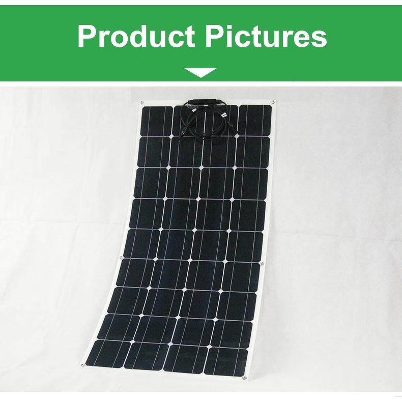 300W semi-flexible solar panel is suitable for outdoor power generation system parking shed electric car