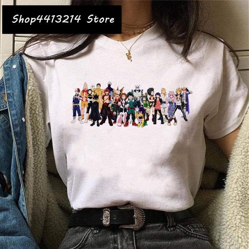 Cartoon Women My Hero Academia T Shirt Tee Funny Himiko Toga Clothing Boku No Hero Academia Harajuku 2021 Tshirt Female Ulzzang