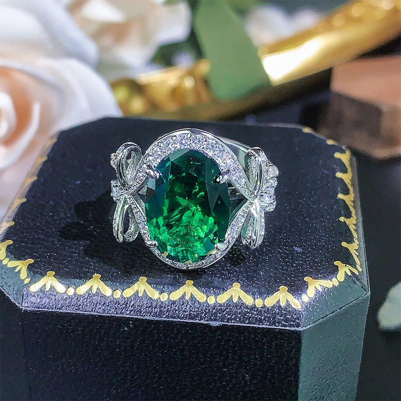 Ring Red corundum blue spinel emerald yellow zirconium open ring fashion commuter women's fashion