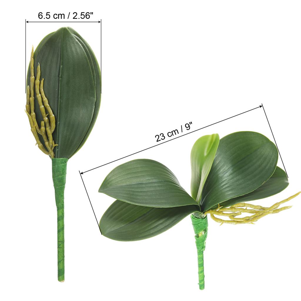 3pcs Faux Orchid Leaves 5 Petals Artificial Leaf with Stems Plastic Grass Artificial Plants Simulation Leaves Decorative Flowers