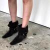 Women Ankle Boots Designer Leather Goth Shoes Luxury Pointed Toe High Heels 2026 Trend Wedges Punk Autumn Boots Snow Botas Mujer