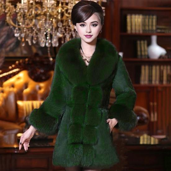 Ženy středního věku Kabát Fuzzy Umělá kožešina Slim Fit V Neck Celebrity Prom Banket