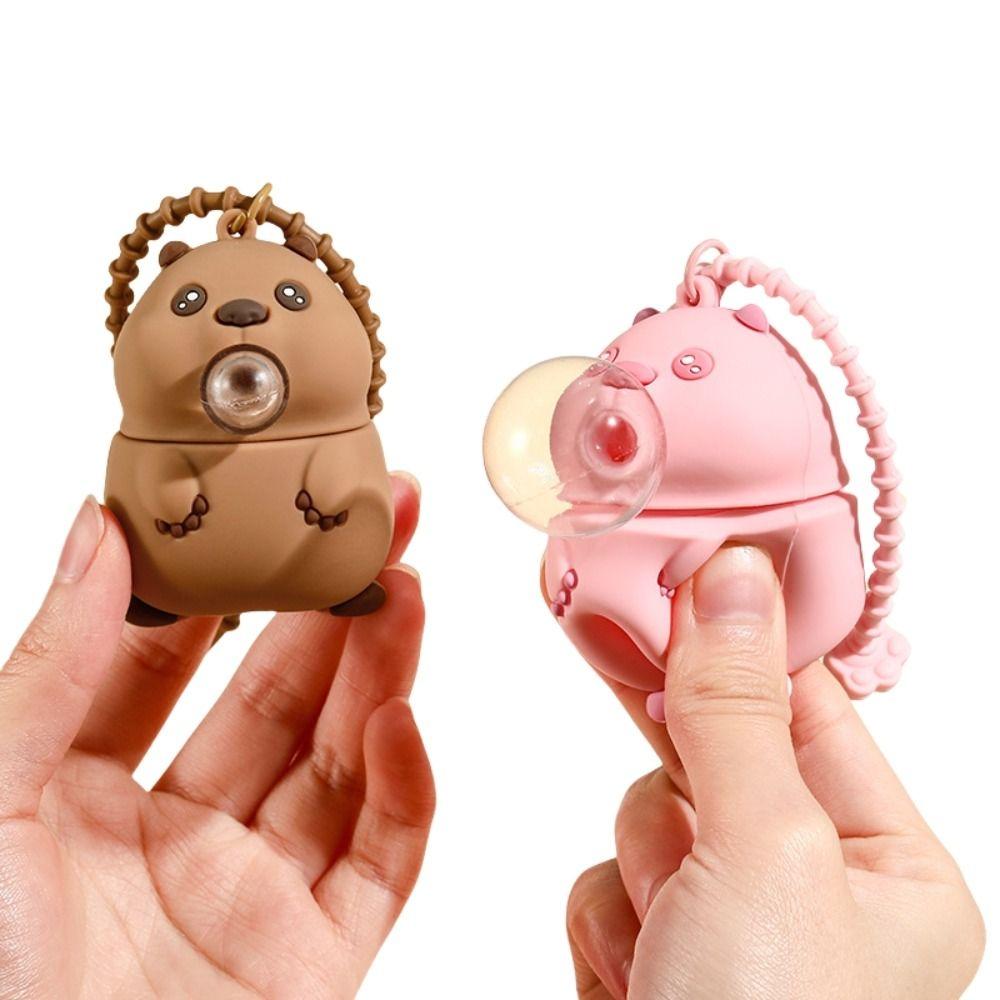 Brown Pink Capybara Pinch Keyring Cartoon Capybara Pendant  Children Birthday Gift