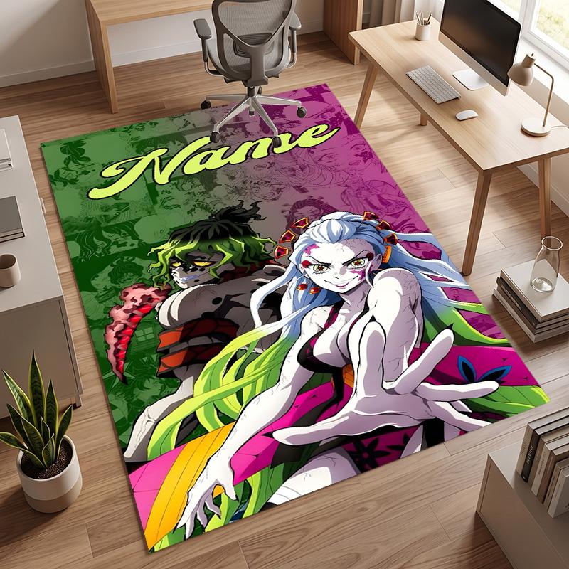 Demon Slayer (5) Personalized Name Office Carpet Stylish Decor for Living Room Bedroom Kitchen