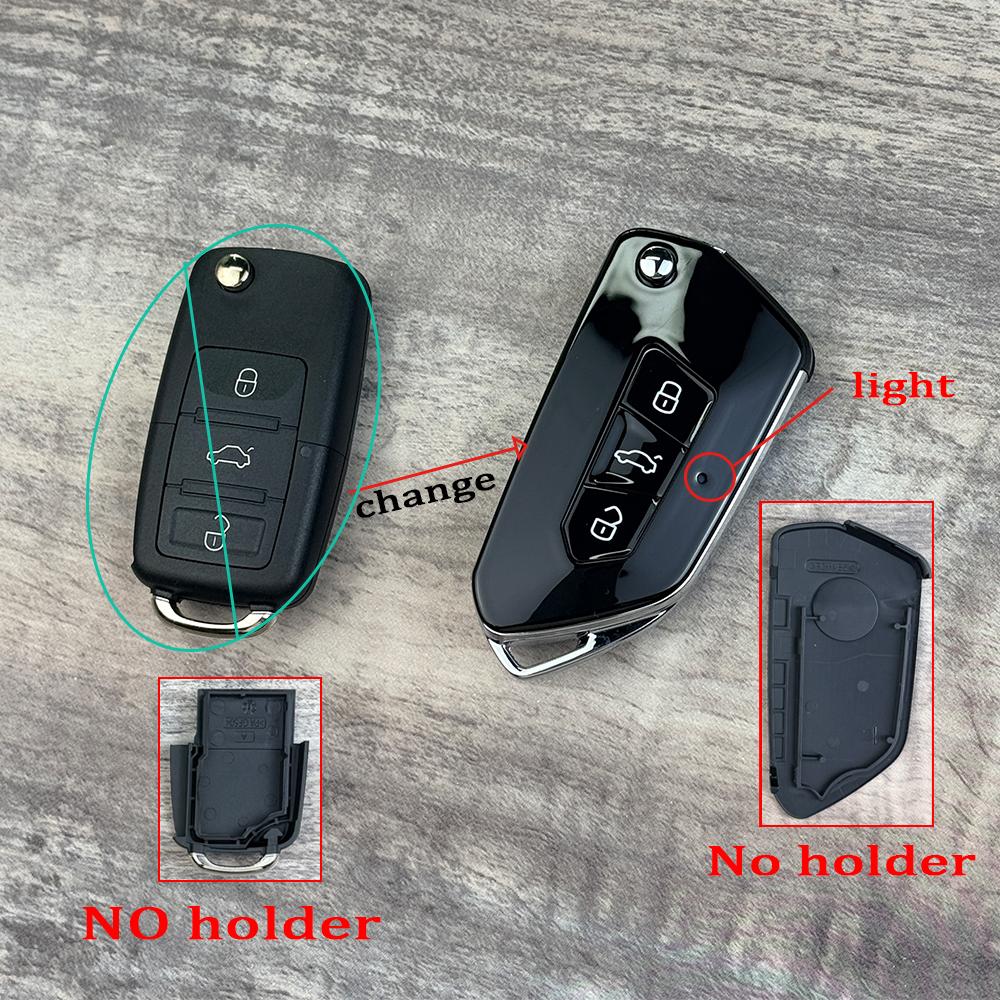 EBL2 Modified Exterior Car Key Shell Case Fob for Volkswagen Jetta Golf Polo Passat Beetle for Skoda Seat B5 Mk6 Caddy Tiguan Octavia