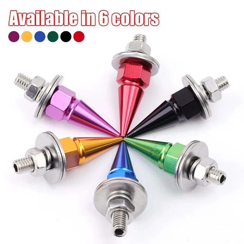 M6 Threaded Tip Screws for Fender Washer Bolt Engine Bay Kit Accessories 1-4PCS Car Styling License Plate Bolts Aluminium Alloy