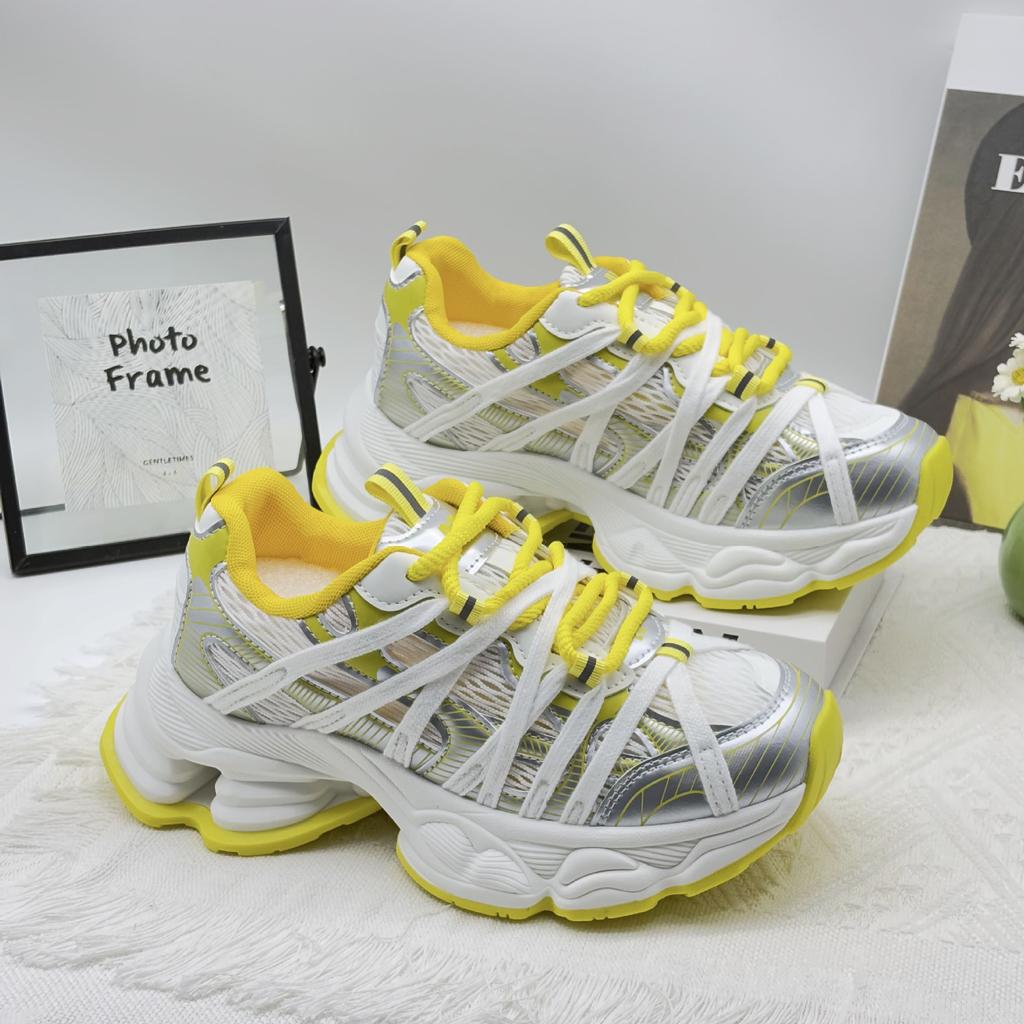 Platform Dad Shoes Women's 2025 Summer New Thin Mesh Breathable Lightweight Small Height Increase Casual Sports Shoes