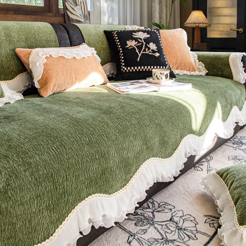 French High-End Special-Shaped Sofa Cushion Is Universal In All Seasons  New Leather Sofa Skirt Seat Cushion Non-Slip Cover