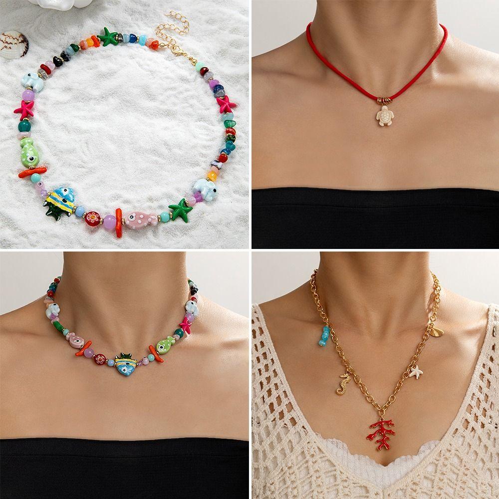 Length Adjustable Pendant Chokers Beach Wind Neck Accessories Fashion Women Necklaces  Party