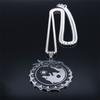 Yin Yang Gossip Wolf Sun Moon Stainless Steel Dragon Pendant Necklace Silver Color Statement Necklace Jewelry Collar N3694S02