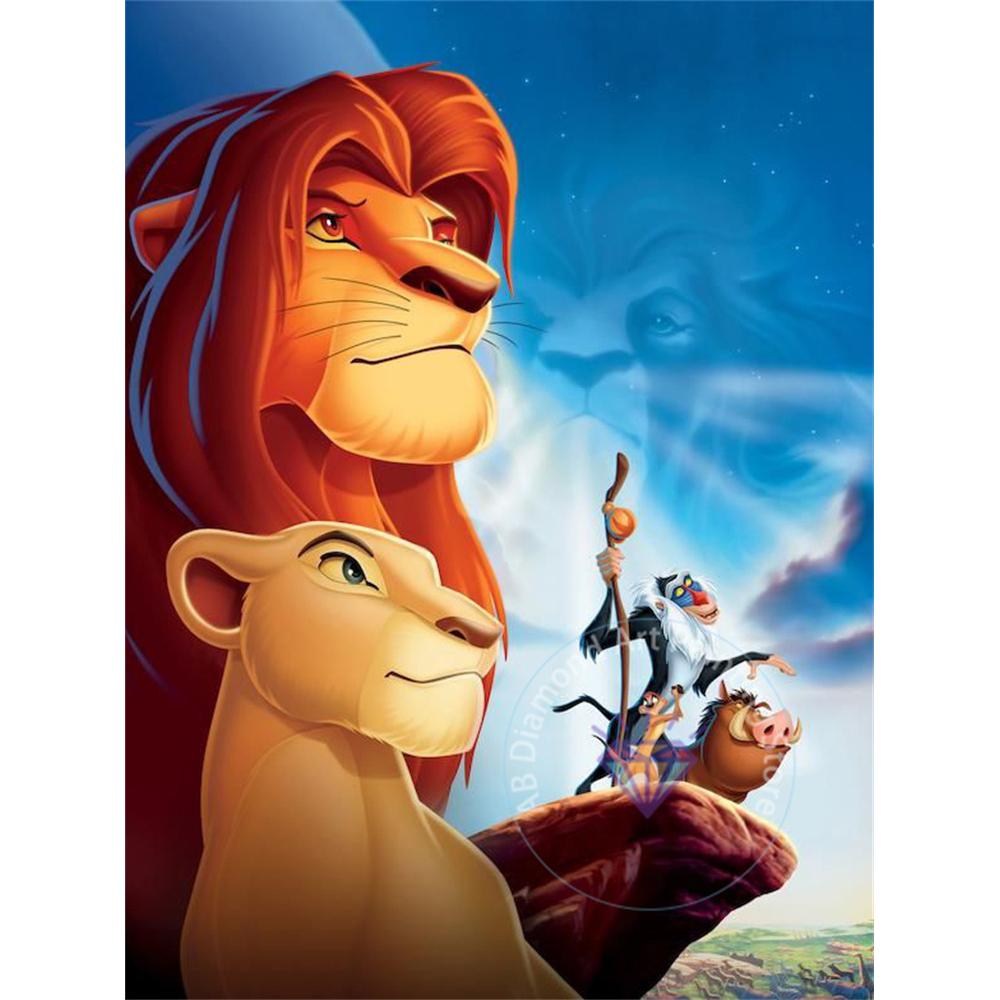 The Lion King Diamond Painting Set 5D DIY Diamond Cross Embroidery Handmade Art Adult and Children's Gifts Home Decoration