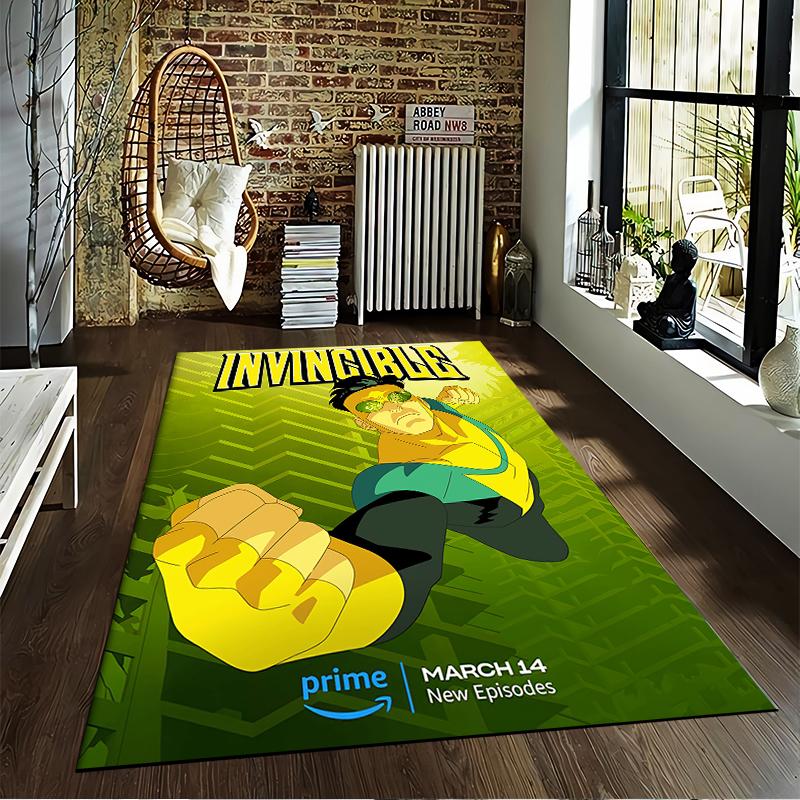 Invincible Season Poster Mark Grayson Flying Green Prime Animated Superhero Art printed carpet rug soft non slip floor covering home decor