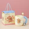 Cute Ceramic Dog Mug with Spoon