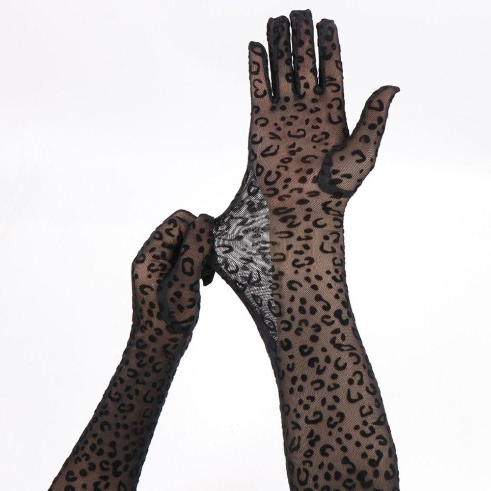 High Elasticity Long Gloves Transparent Opera Gloves Personality Mesh Gloves Drama