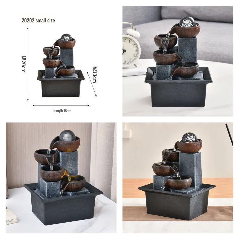 Popular Resin Water Feature: Small Zen Desktop Fountain for Wealth and Tranquility