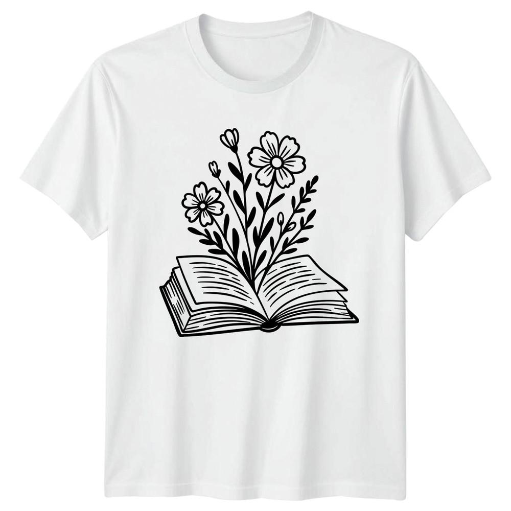 Reading Is Where Flowers Grow TShirt Botanical Reader Book Literature S