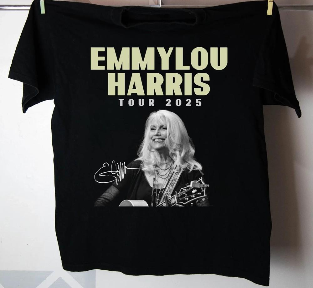 

NEW Emmylou Harris Signature 2025 Tour Black Cotton Full Size S-5XL AD68 Unisex T-Shirt Graphic Tee M