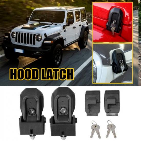 

For 2018 - Jeep Wrangler JL JLU Locking Hood Latch Hood Catch with Lock