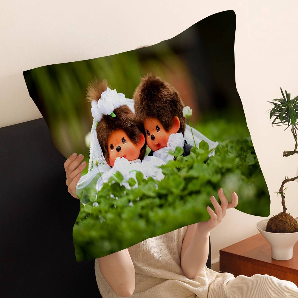 Cute M-monchhichis-s Maple Design Cushion Cover Happy Autumn Harvest decor Holiday Decorati Pillow Cover