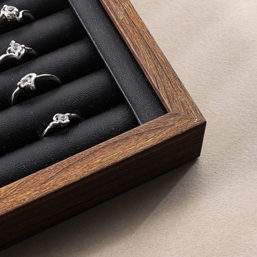 Simple Jewelry Organizer 12/24 Grids Jewelry Display Holder Wooden Jewelry Tray  Jewelry Seller