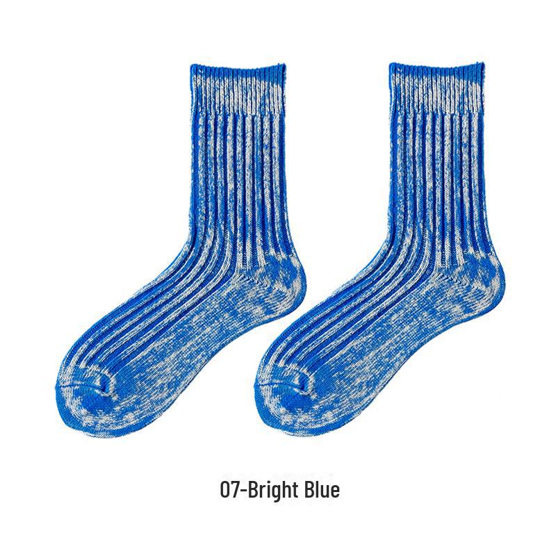 

Мужские и женские толстые хлопковые носки средней длины — рабочий стиль и уличная мода 38-44 светло-синий