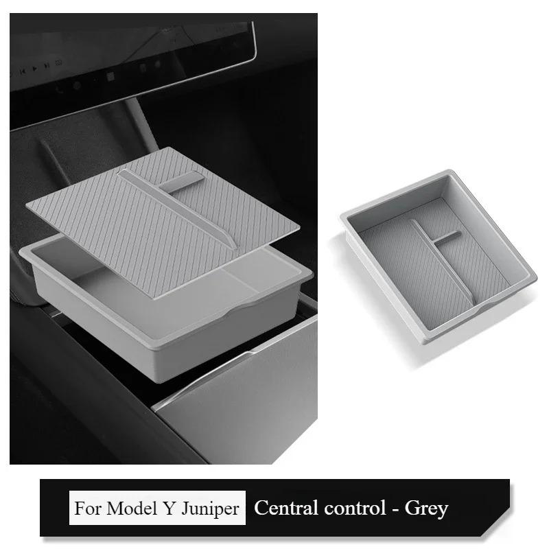 For Tesla Model Y Juniper 2025 Central Control Storage Box Armrest Box Eyeglass Holder Organizer Tray Car Interior Accessories