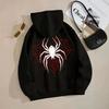 Womens Vintage Spider Graphic Hoodie Streetwear Loose Fit Sweatshirt Fall Casual Top