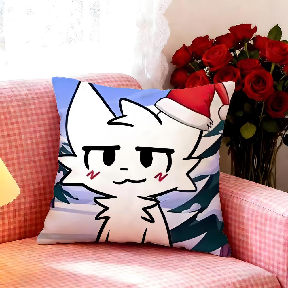 Cute Character SSilly Cat Cushion Cover Premium Soft Pillowcase SkinFriendly Breathable MultiPurpose for Home Office Travel