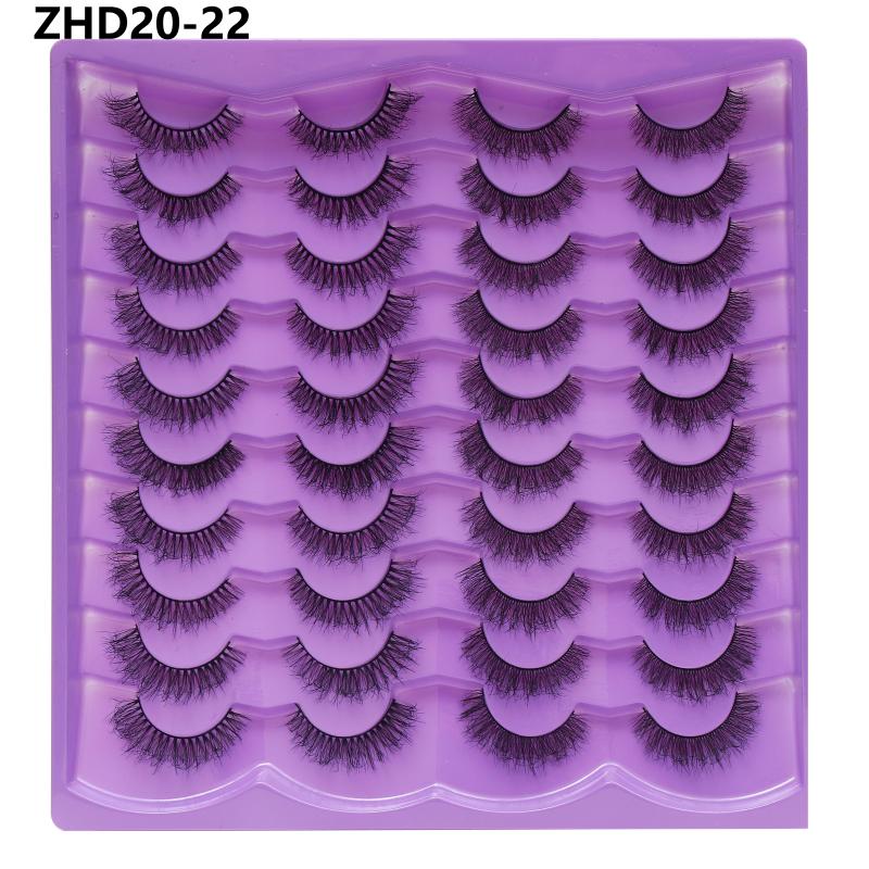 20 Pairs Faux Mink Lashes 3D Fluffy Natural Lashes Makeup False Eyelashes Russian Strip Lashes Eyelash Extension