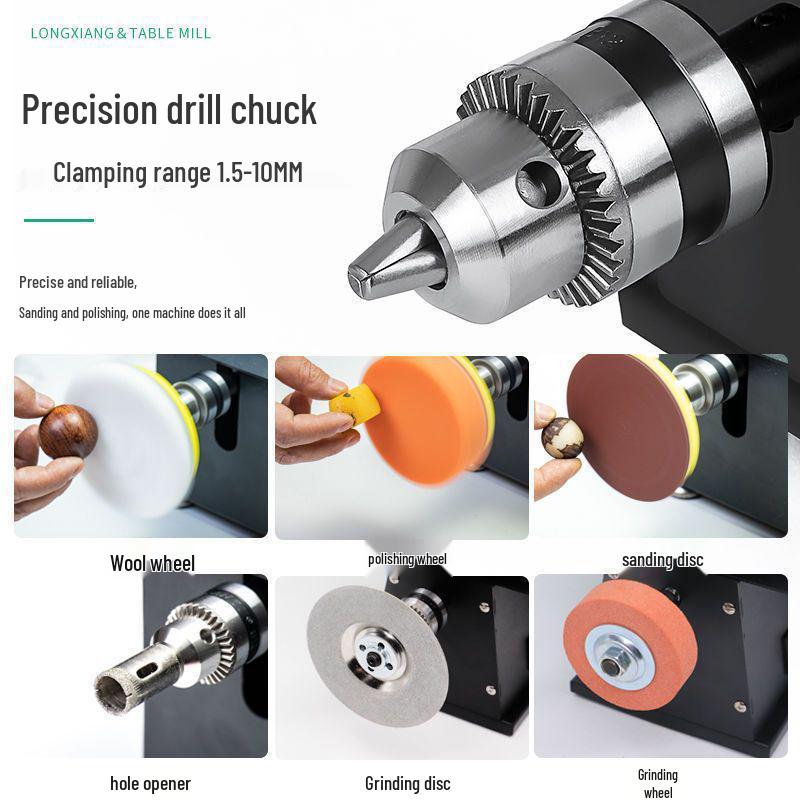 VDN1850W Jade Grinding & Cutting Machine: Multifunction Small Bench Grinder, Engraver, Table Saw, and Polisher.