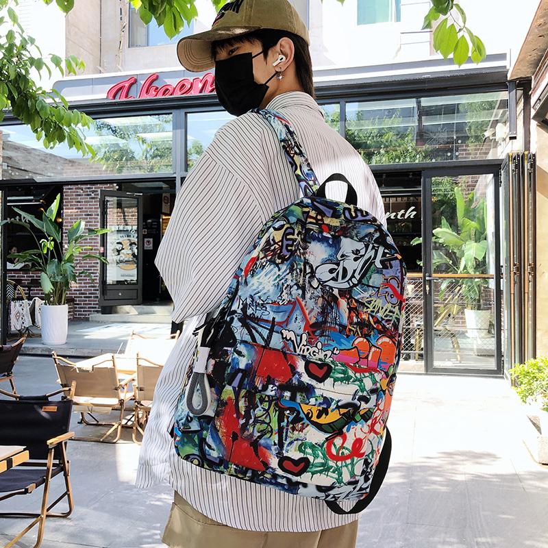 Graffiti-Rucksack mit großer Kapazität für Herren, Rucksack mit Damendruck, Schüler-Schultasche