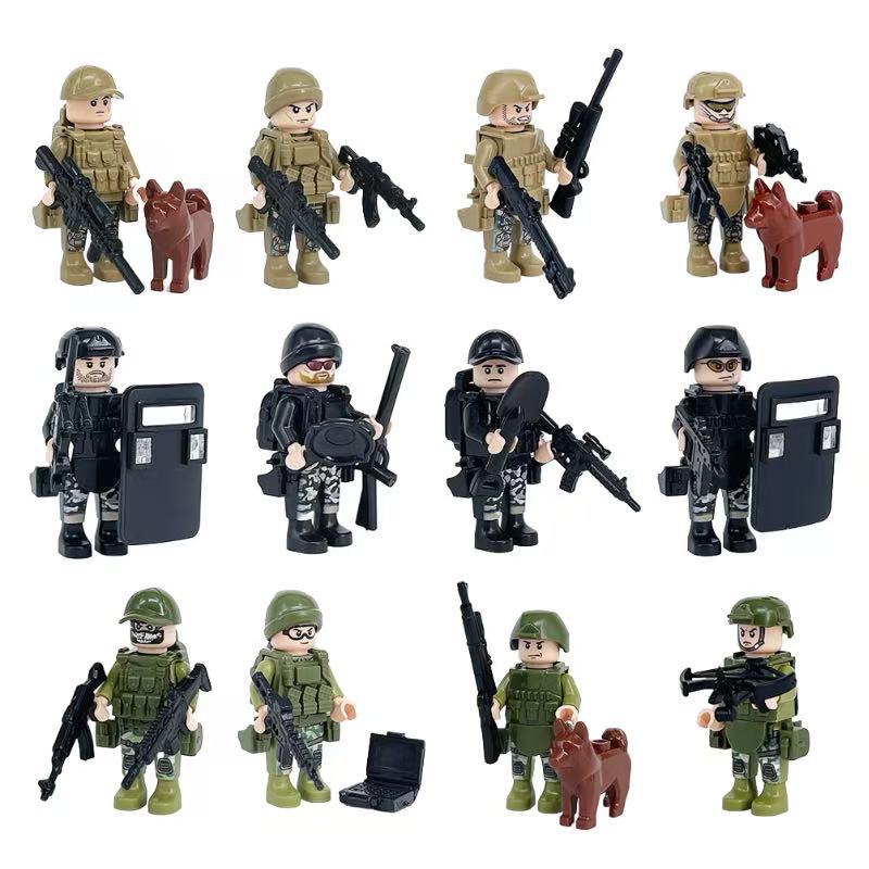 Anti-Terrorism Special Police 20047 Small Particles Building Block Doll Children Assembled Building Block Toy Weapon
