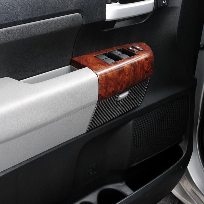 Carbon Fiber Car Accessories DR Storage Panel Decorative Modified Interior Trim Cover Soft Sticker For Toyota Tundra 2007-2013