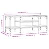 TV Cabinet Gray Sonoma 121 x 35 x 45 cm Particleboard & Iron