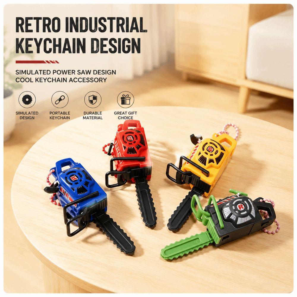 Pull Rope Electric Saw Keychain Toy Plastic Logging Saw Toy Gift Toy Key Decor