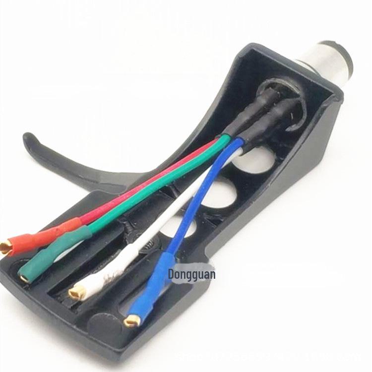 "Vinyl Record Player Stand with Wired Phonograph Needle Holder"