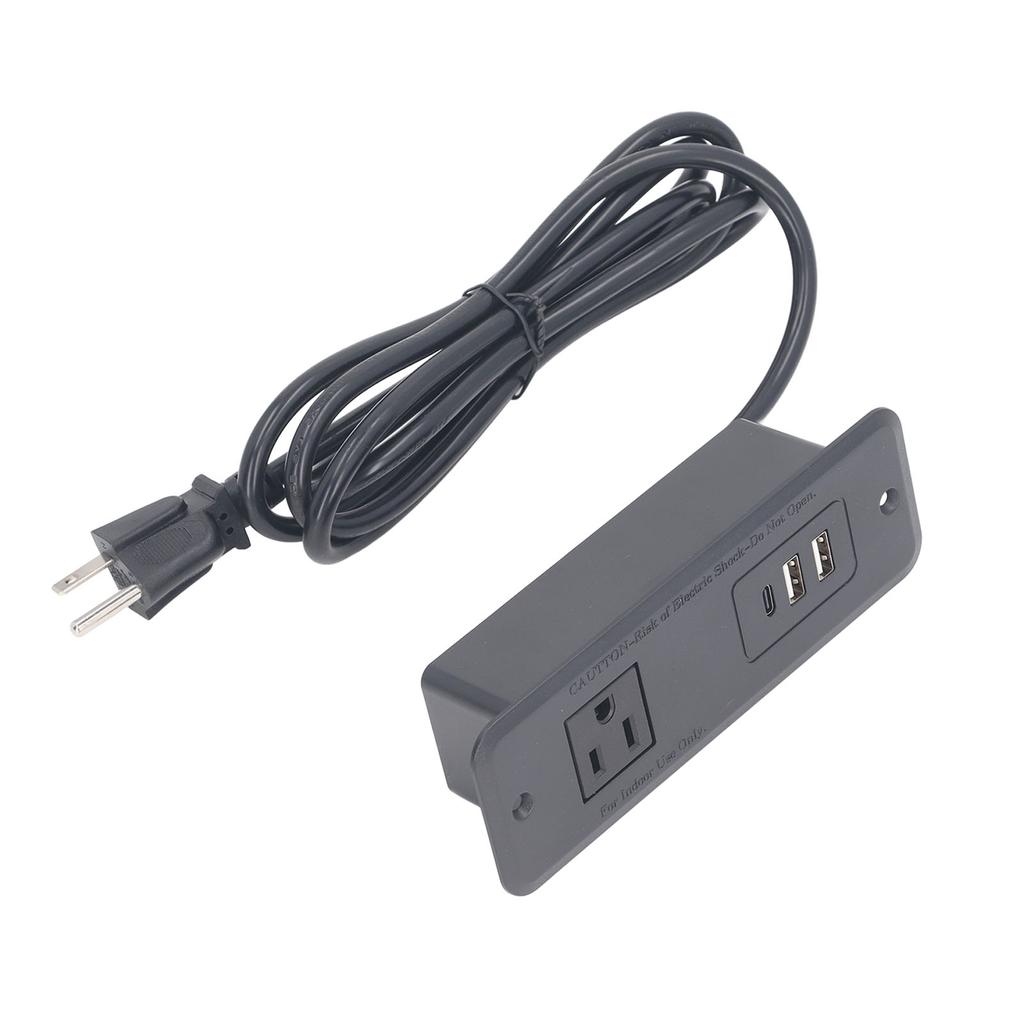 Recessed Power Strip 20W PD Fast Charging Safe with 1 Socket 2 USB 1 Type C Recessed Desk Outlet